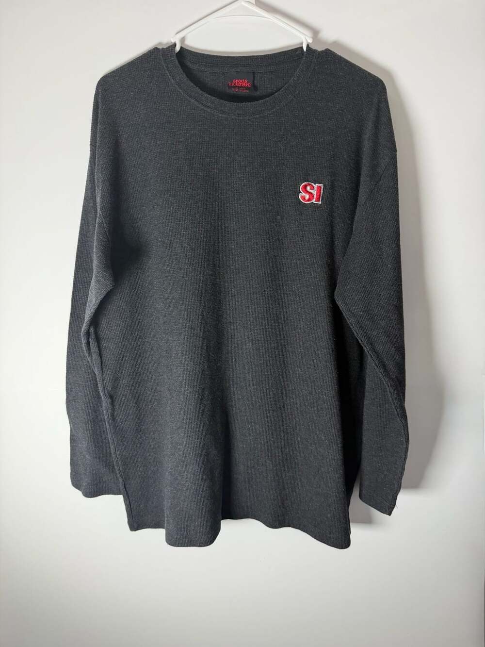 Vintage Sports Illustrated Gray Thermal Long Sleeve Shirt XL Mens